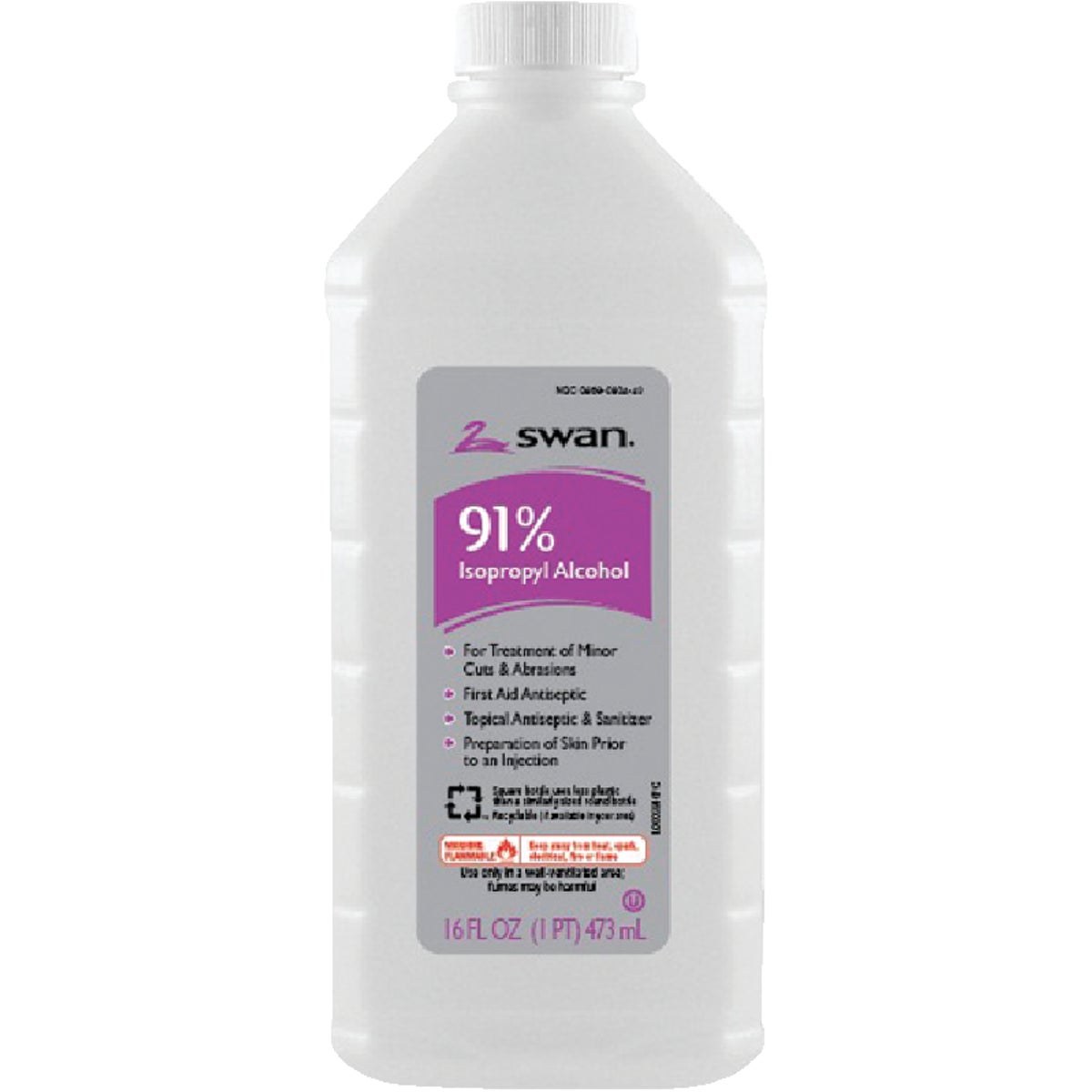 Swan 91% Isopropyl Rubbing Alcohol, 16 Oz.