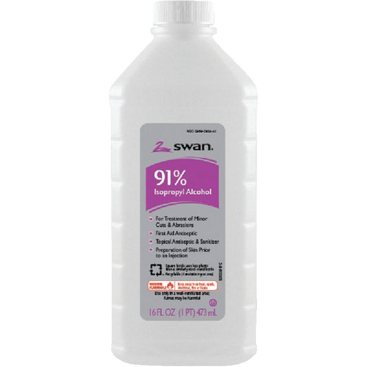 Swan 91% Isopropyl Rubbing Alcohol, 16 Oz.