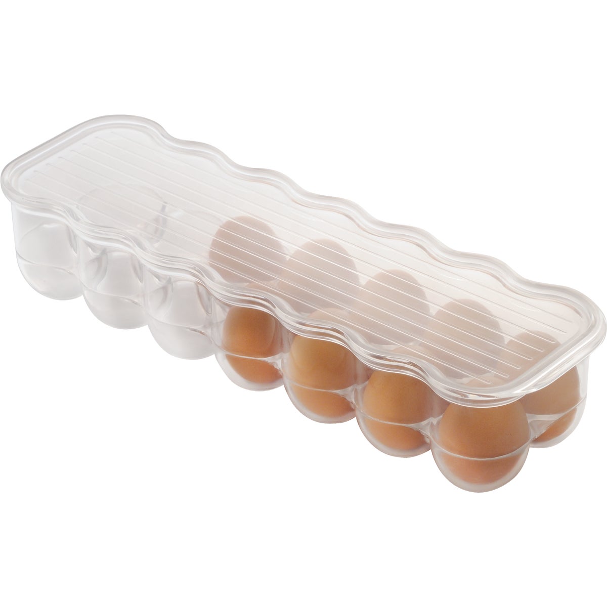 InterDesign Aria Egg Holder Storage Bin with Cover