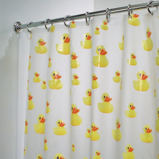 InterDesign York Graphic 72 In. x 72 In. Yellow Ducks Eva Shower Curtain