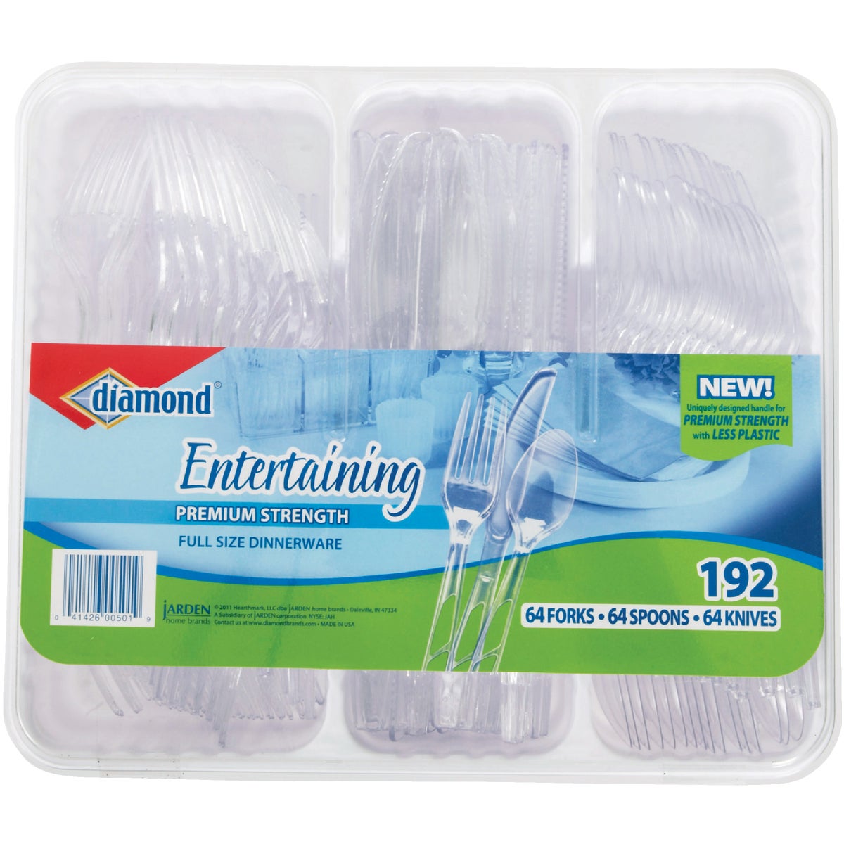 Diamond Clear Plastic Cutlery Set (192 Piece)