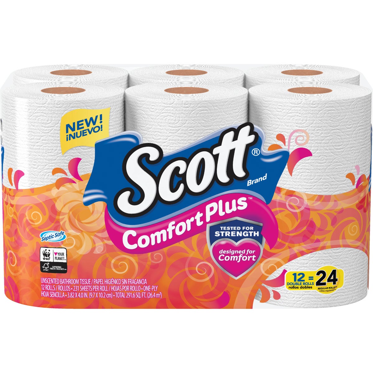 Scott Comfort Plus Extra Soft Toilet Paper (12 Double Rolls)