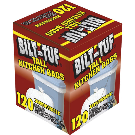 Bilt-Tuf 13 Gal. Tall Kitchen White Trash Bag (120-Count)