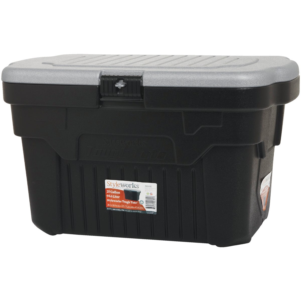 StyleWorks 25 Gal. Black Tough Storage Tote