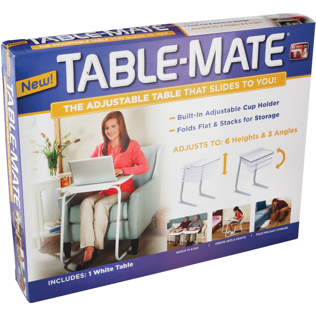 Table-Mate 20 In. x 15 In. White Personal Folding Table