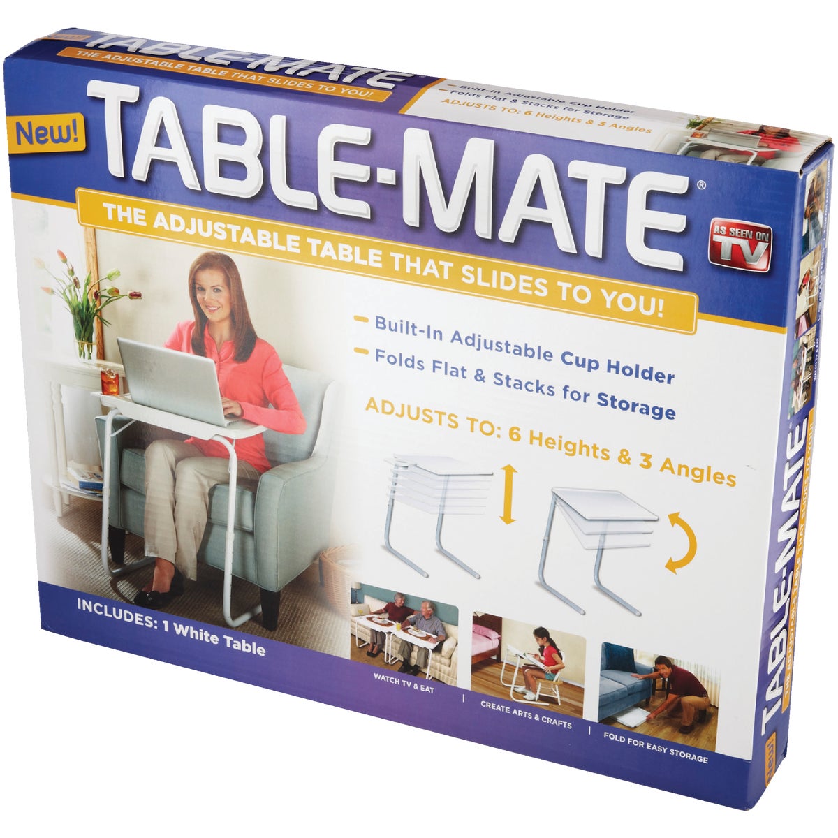 Table-Mate 20 In. x 15 In. White Personal Folding Table