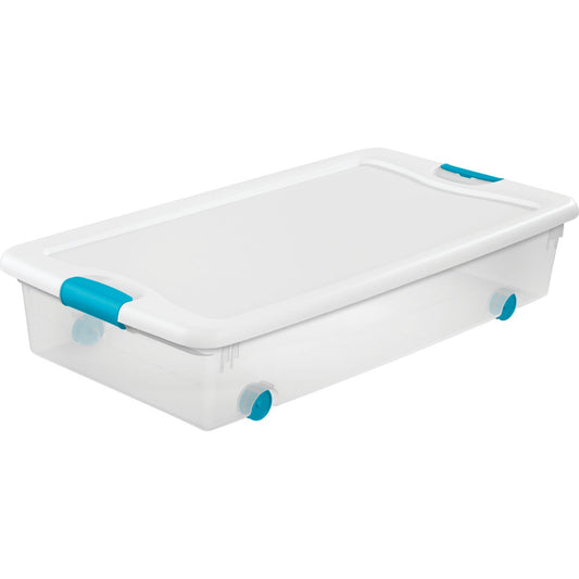 Sterilite Latch Clears 56 Qt. Wheel Underbed Box