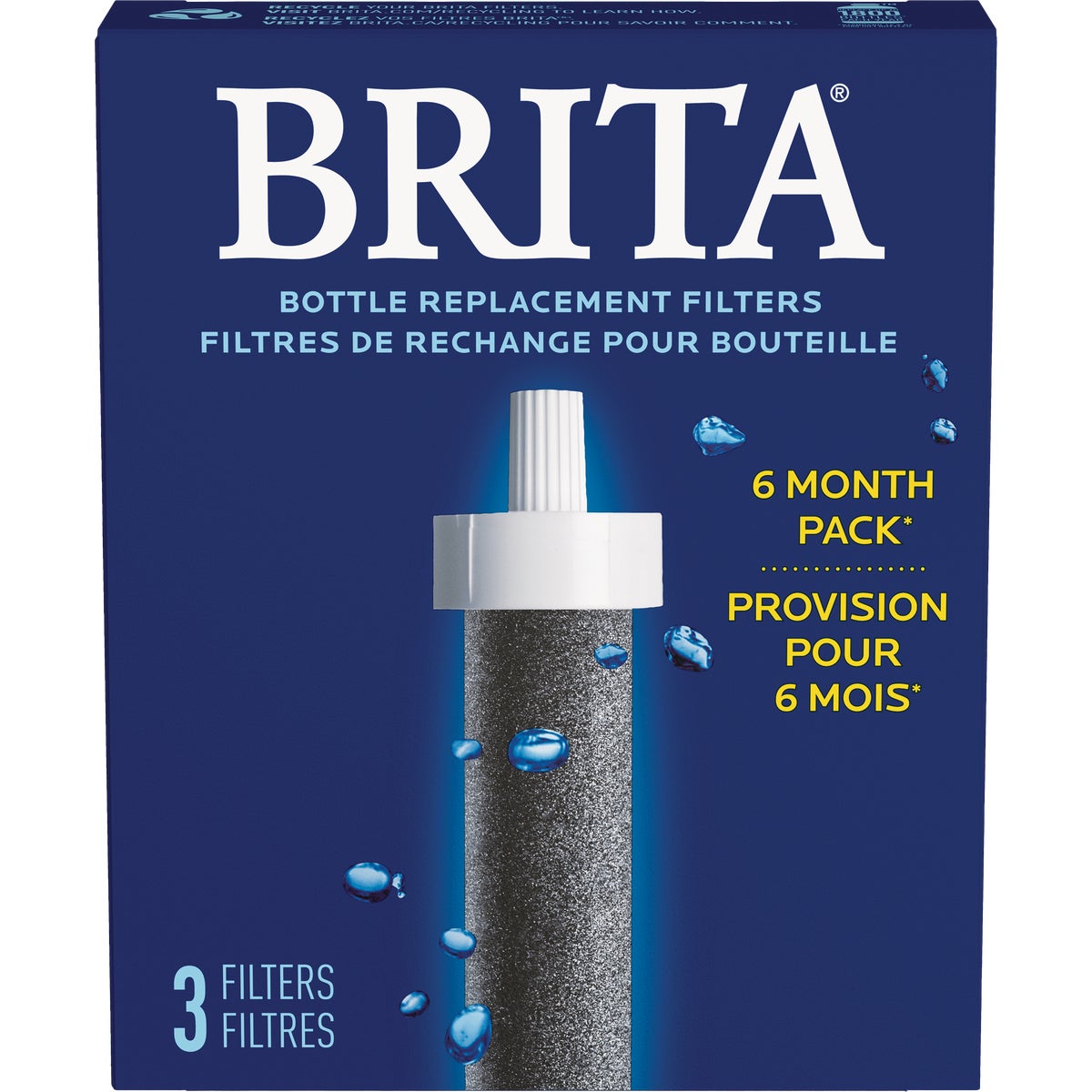 Brita Hard Sided Water Bottle Replacement Filter (3-Pack)