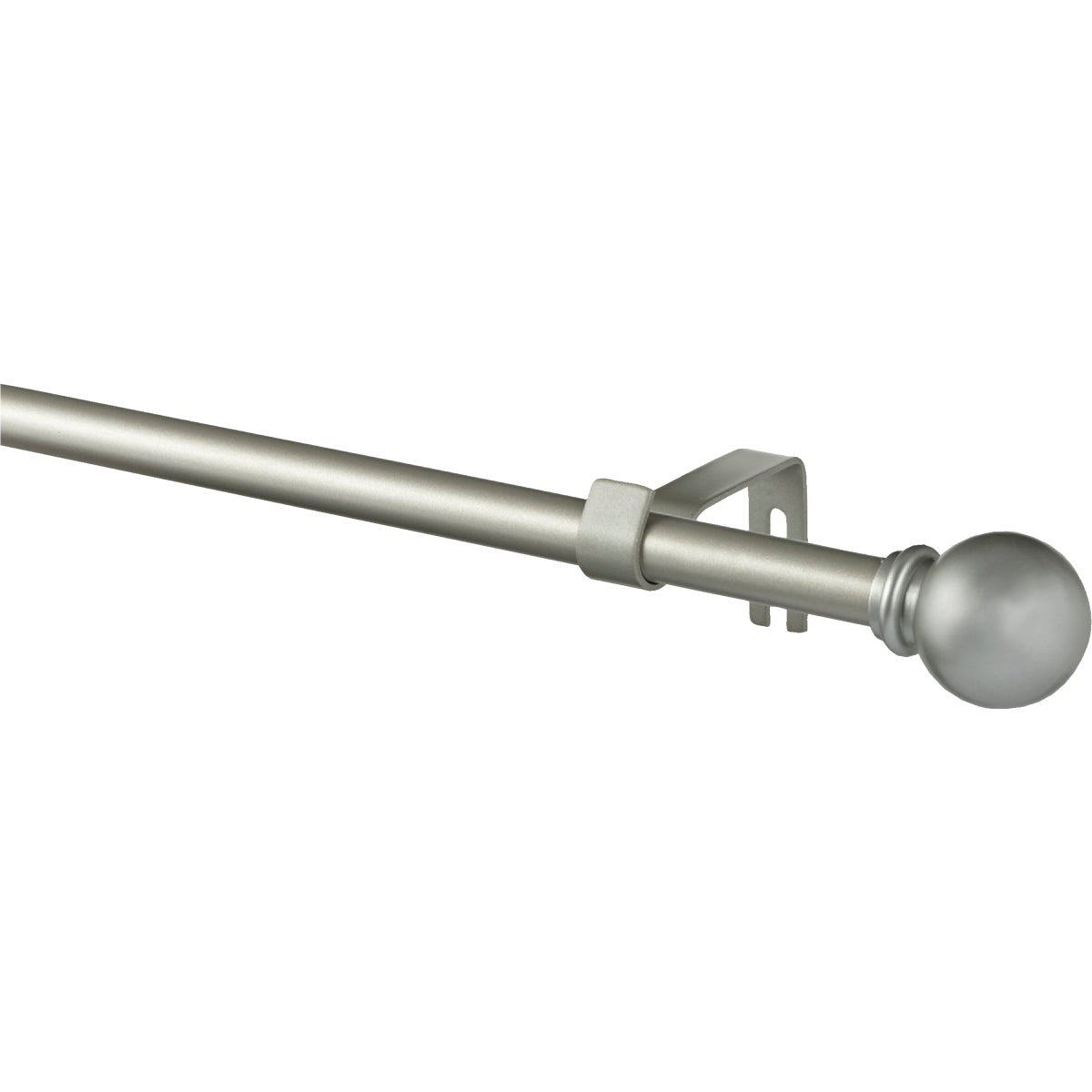 Kenney Chelsea 48 In. To 86 In. 5/8 In. Single Silver Curtain Rod