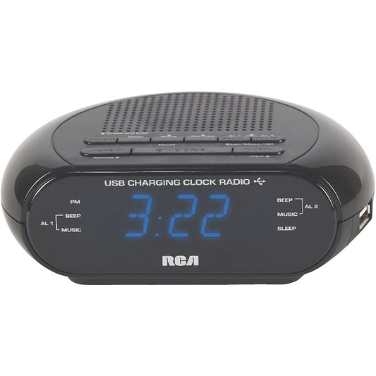 RCA USB Dual Alarm Clock Radio