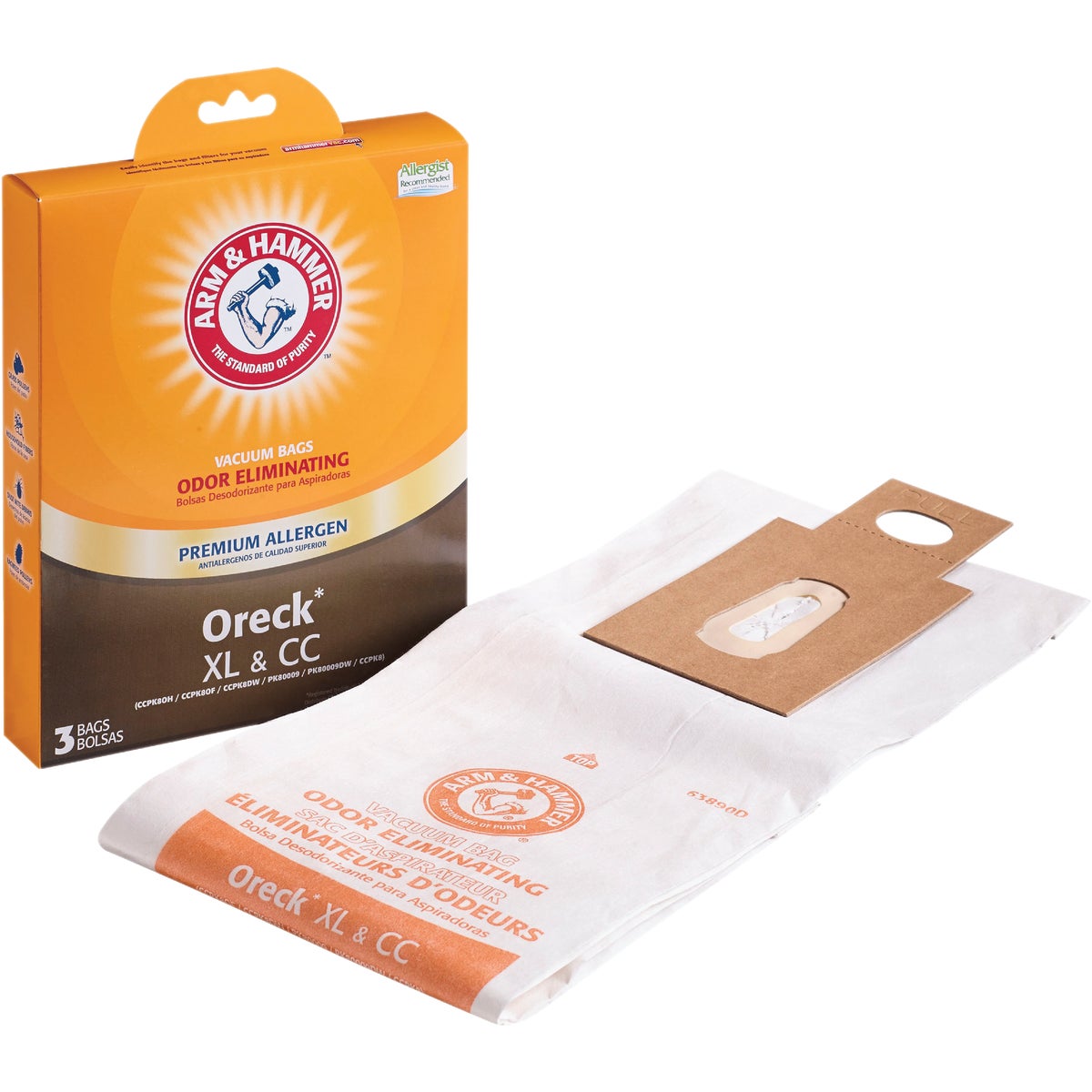 Arm & Hammer Oreck XL & CC Premium Allergen Vacuum Bag (3-Pack)