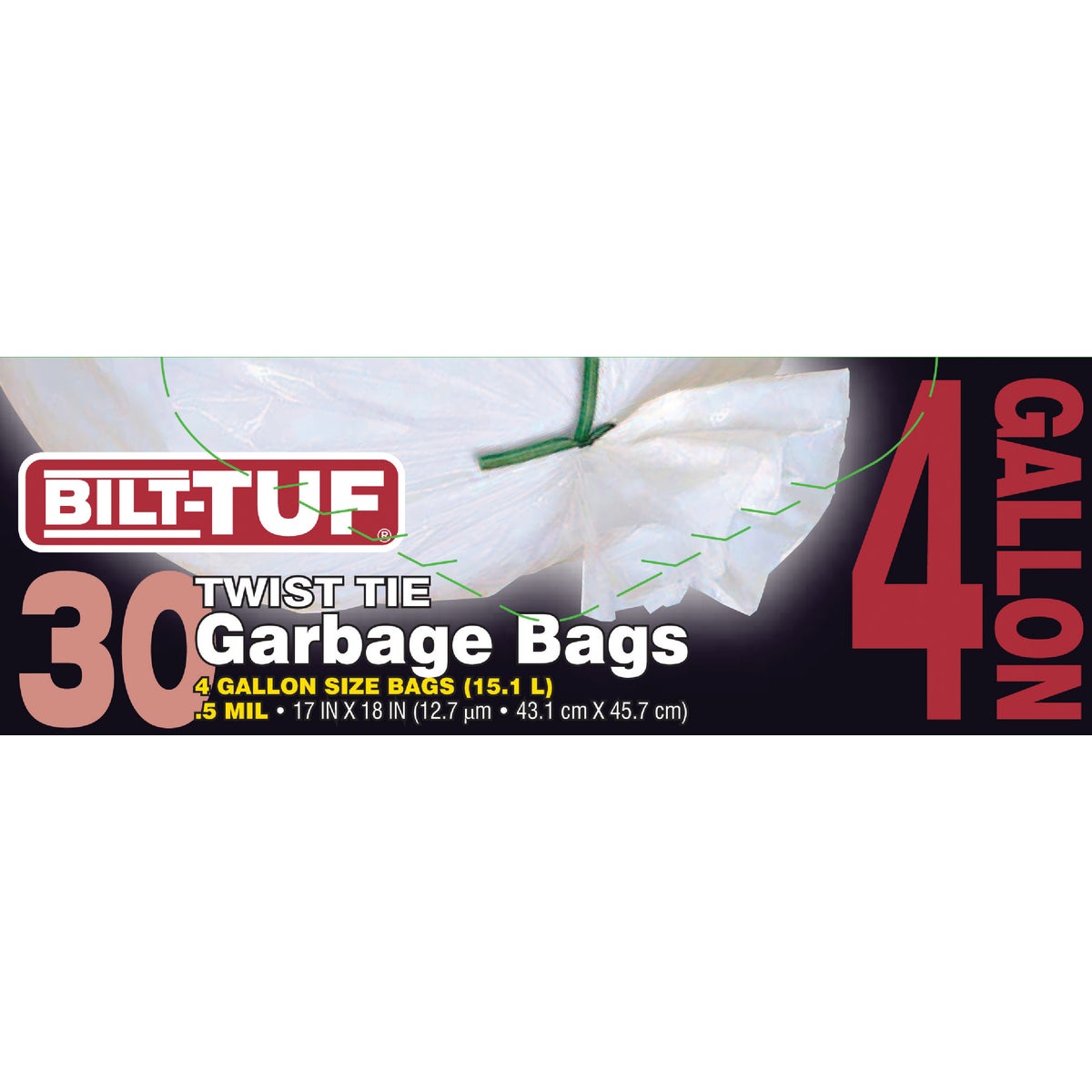 Bilt-Tuf 4 Gal. Small Garbage White Trash Bag (30-Count)