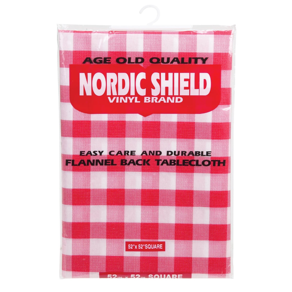 Nordic Shield 52 In. W. x 52 In. L. Red & White Checkerboard Vinyl Tablecloth