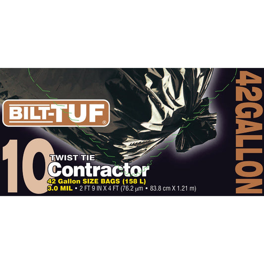 Bilt-Tuf 42 Gal. Contractor Black Trash Bag (10-Count)