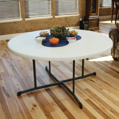 Lifetime 5 Ft. White Granite Round Commercial Folding Table