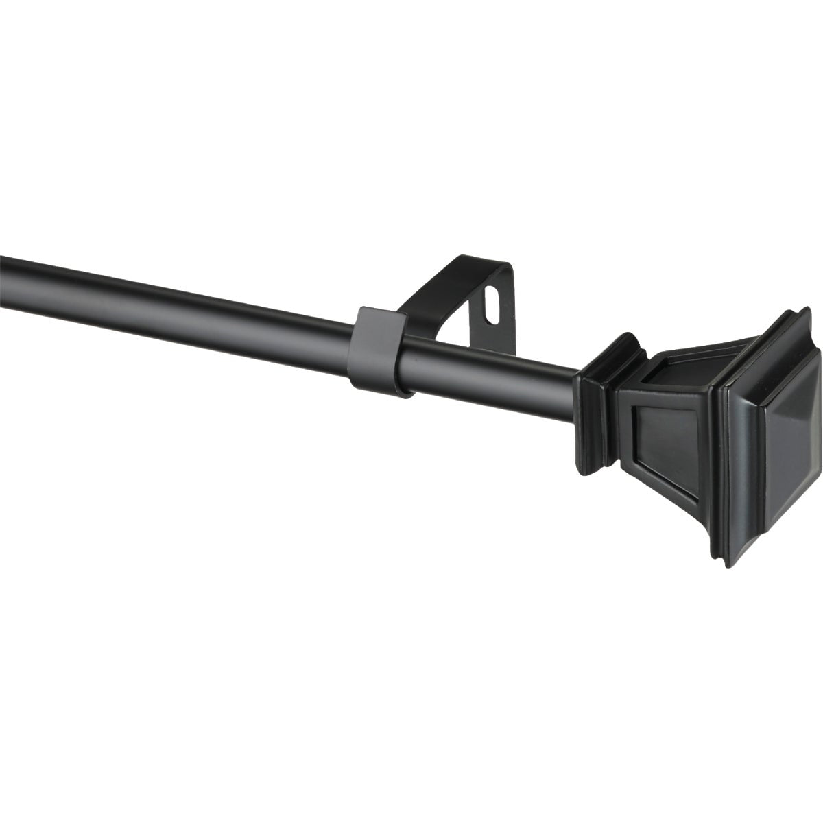 Kenney Seville 28 In. To 48 In. 5/8 In. Single Black Curtain Rod