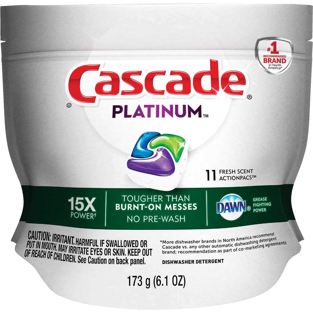 Cascade Platinum Action Pacs Fresh Dishwasher Detergent Tabs, 11 Ct.