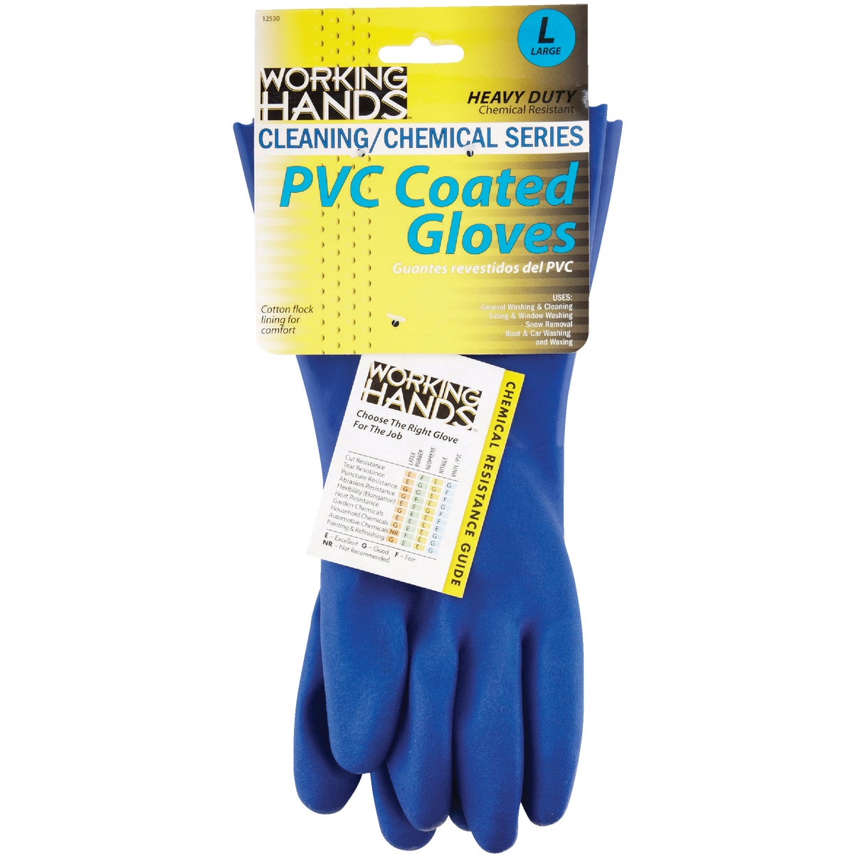 Working Hands Large PVC Coated Rubber Glove