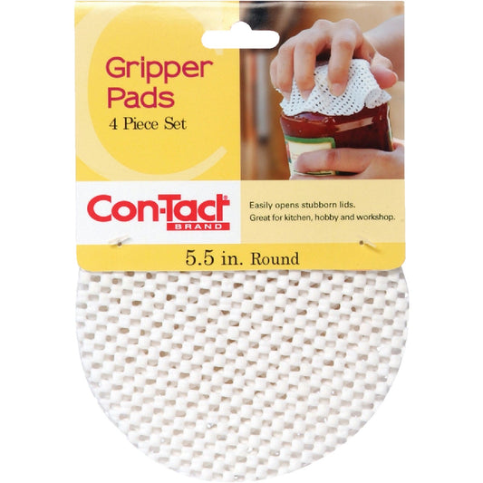 Con-Tact 5-1/2 In. Dia. White Gripper Pad (4 Count)