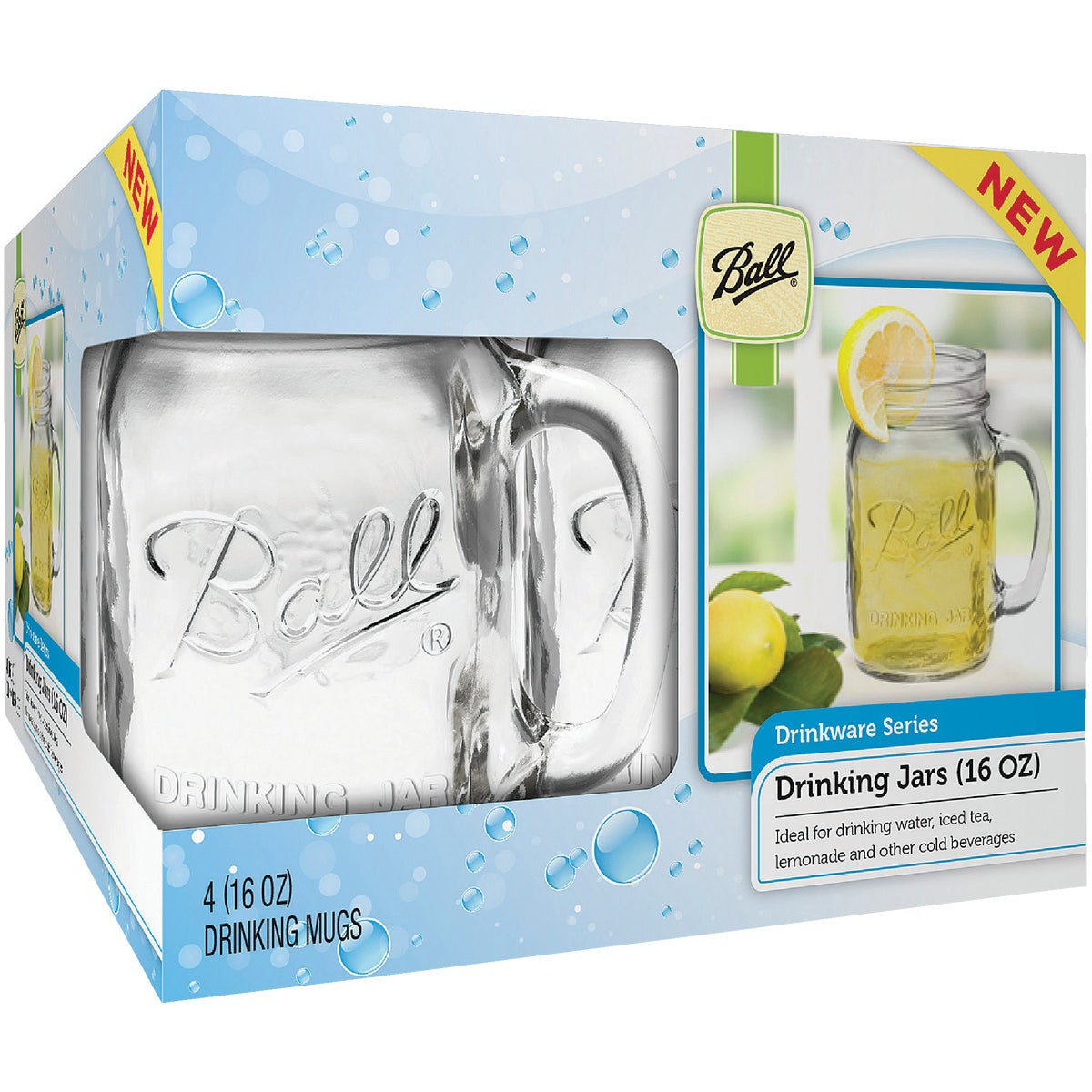 Ball 16 Oz. Drinking Mug Canning Jar (4-Pack)