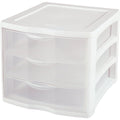 Sterilite ClearView 10 In. x 10 In. x 13.5 In. White 3-Drawer Storage Unit