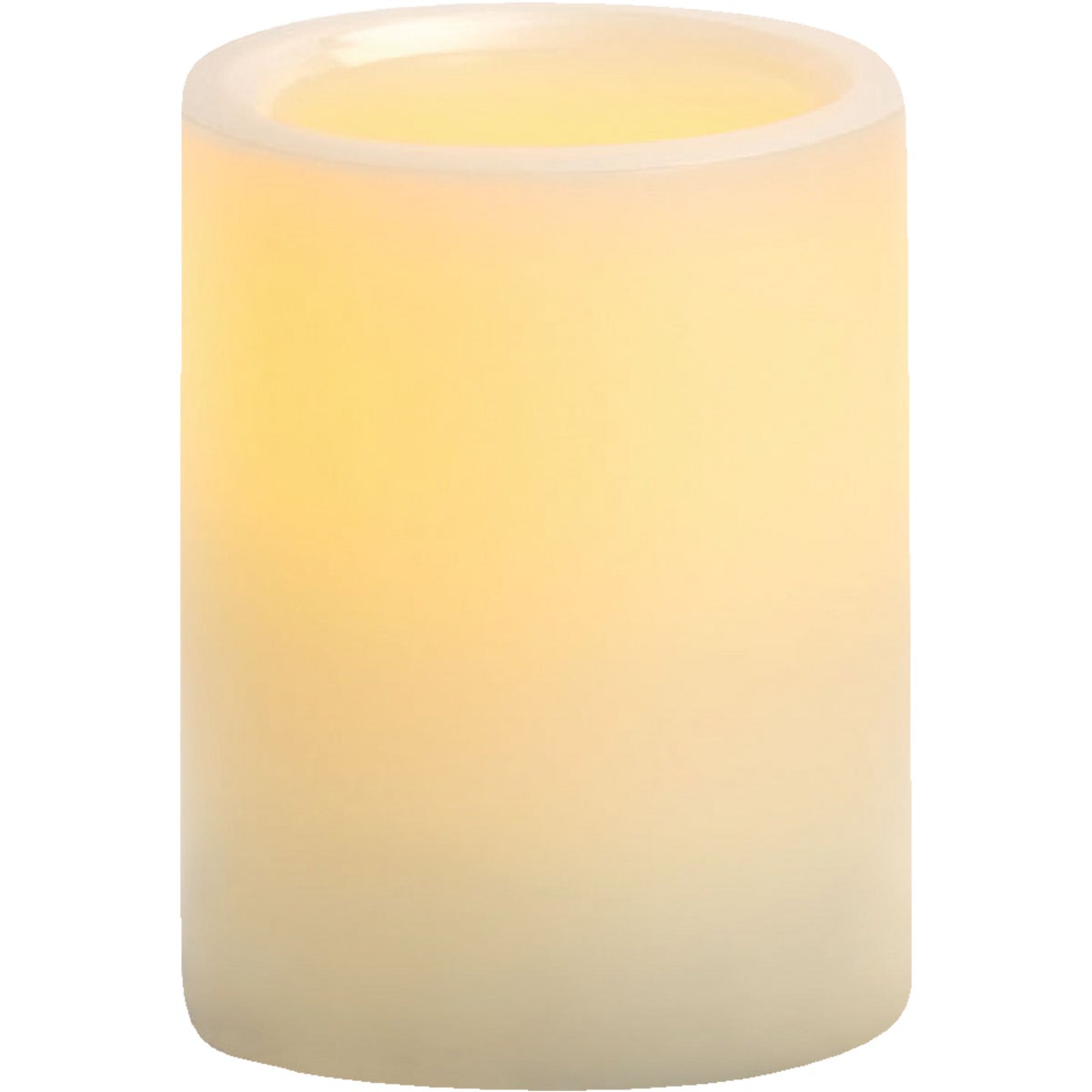 Inglow 4 In. H. x 3 In. Dia. Cream Wax Pillar Flameless Candle