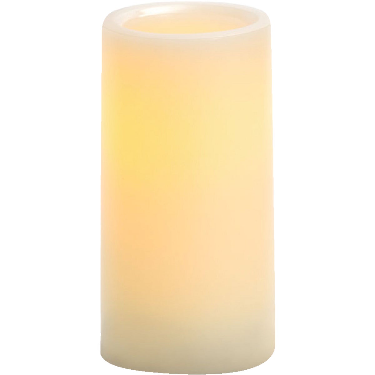Inglow 6 In. H. x 3 In. Dia. Cream Wax Pillar Flameless Candle