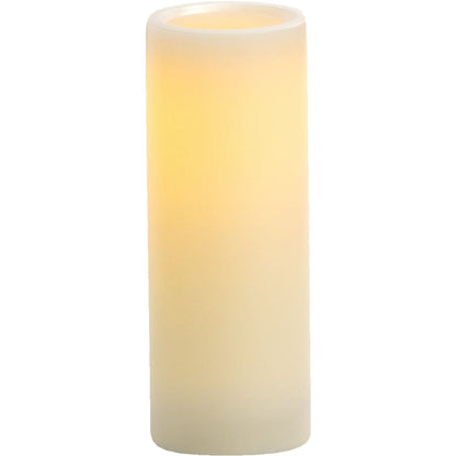 Inglow 8 In. H. x 3 In. Dia. Cream Wax Pillar Flameless Candle