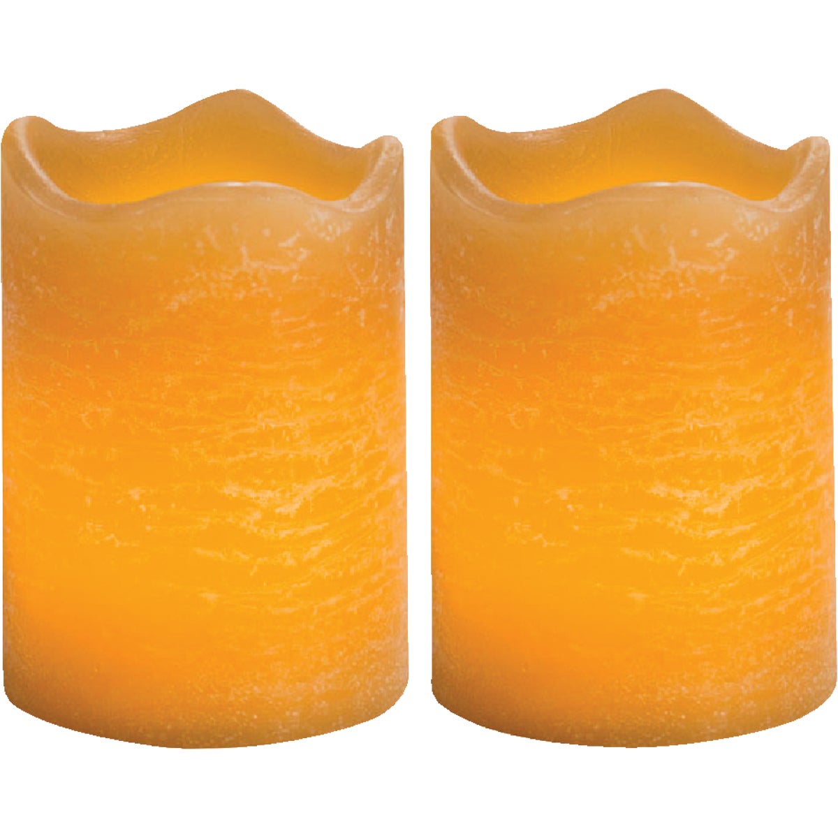 Inglow 2.5 In. H. x 2.5 In. Dia. Honey Rustic Wax Votive Flameless Candle (2-Pack)