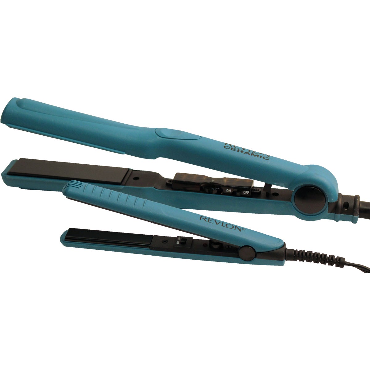 Revlon 1/2 In. and 1 In. Teal Hair Straightener, (2 Pieces)