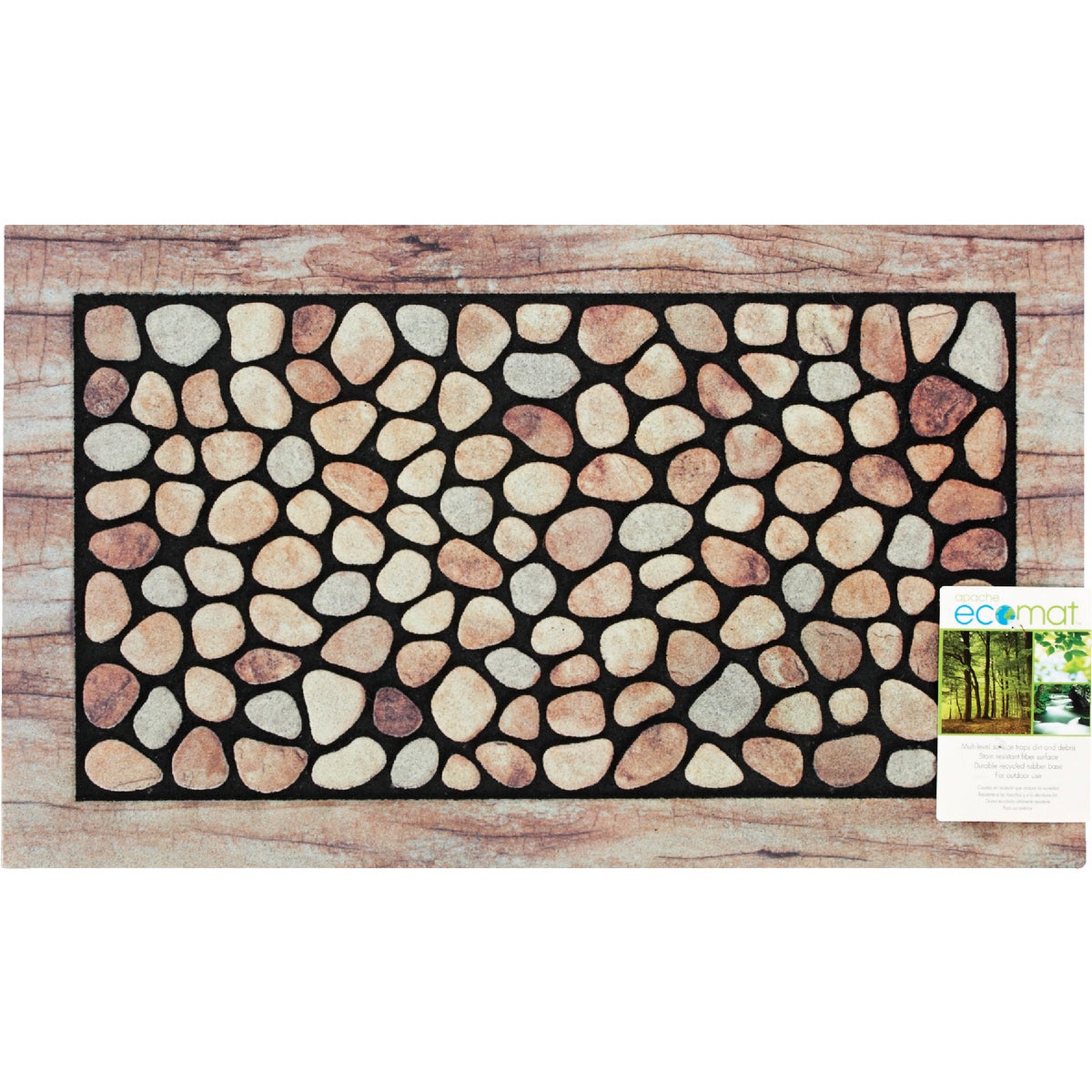 Apache Masterpiece Pebble Beach 18 In. x 30 In. Fiber/Recycled Rubber Door Mat