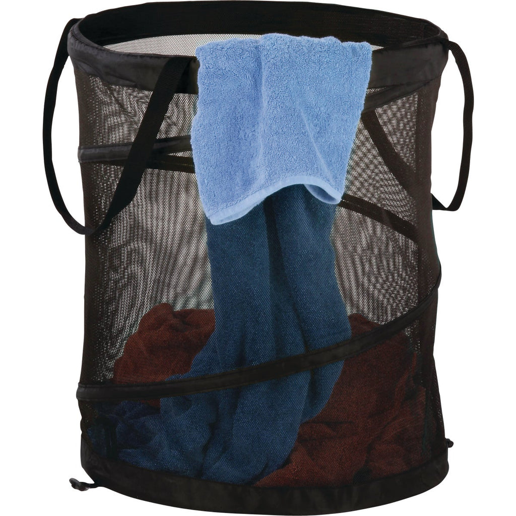 Honey Can Do 19 In. x 14 In. Dia. Black Mesh Pop Open Hamper