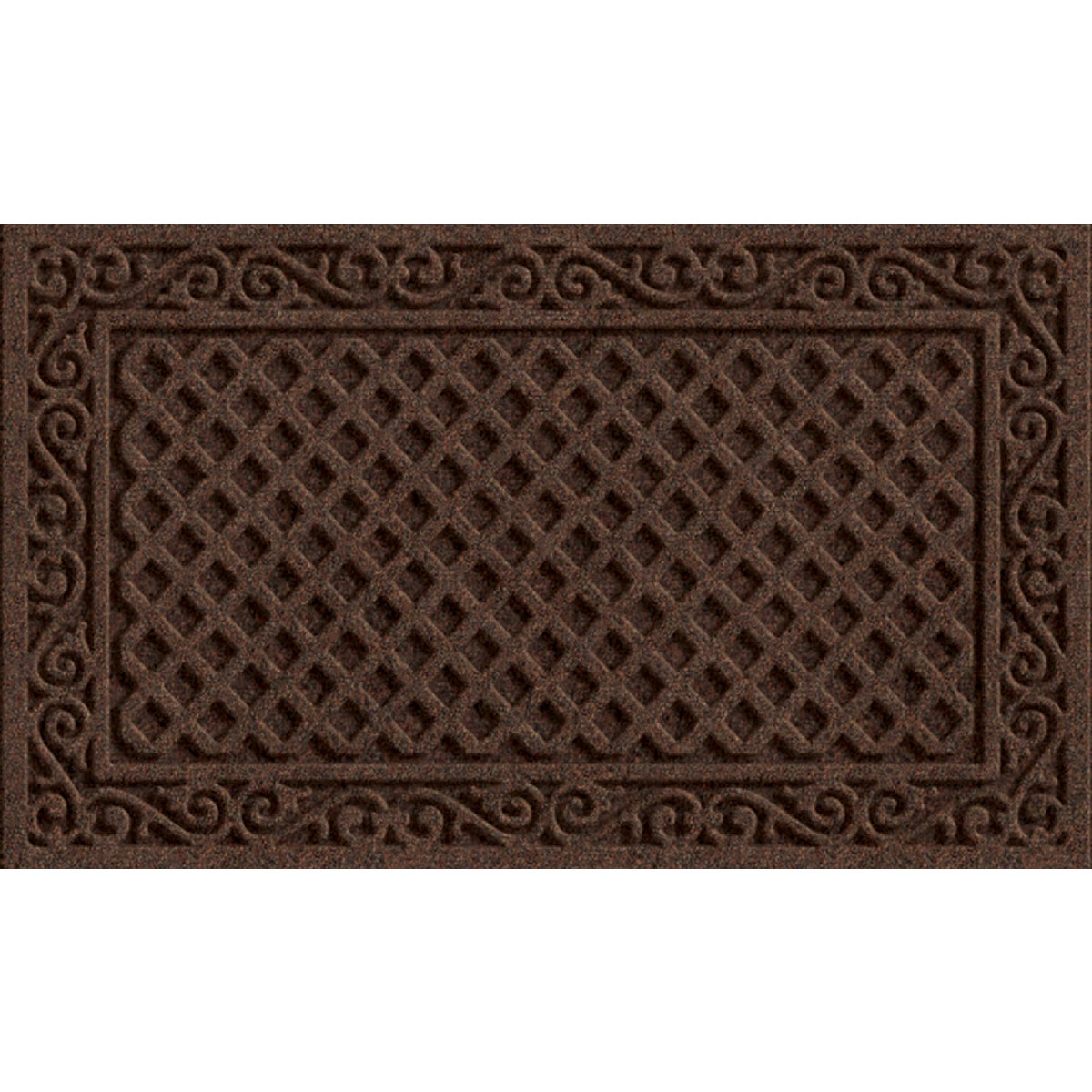 Apache Textures Walnut 18 In. x 30 In. Carpet/Recycled Rubber Door Mat