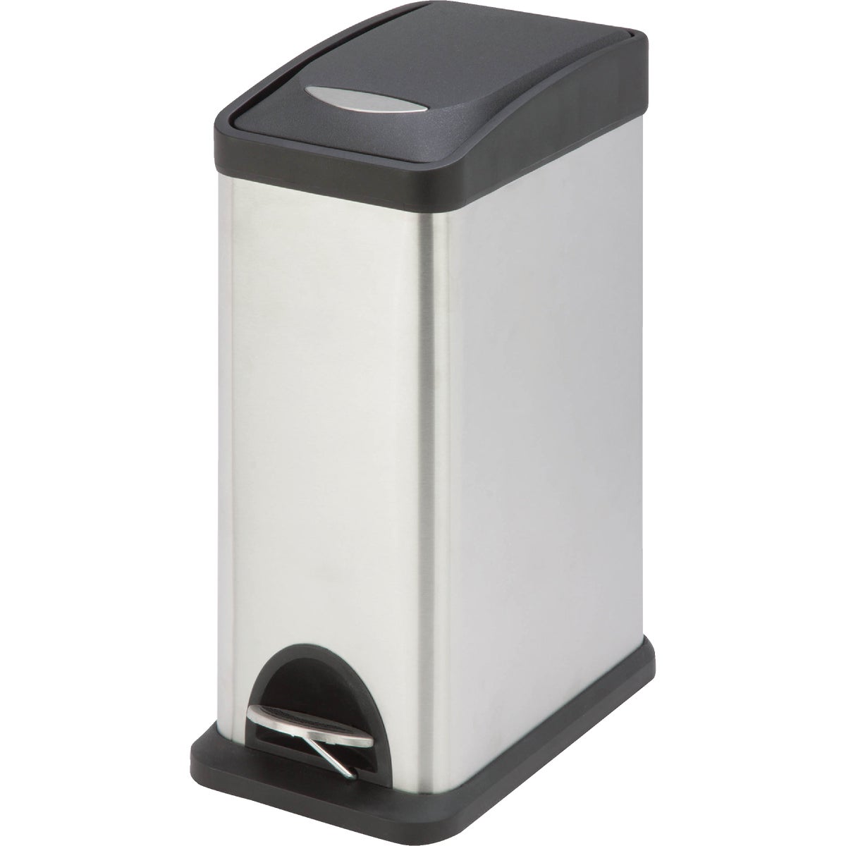 Honey Can Do 8 Liter Satin Stainless Steel Step-On Wastebasket