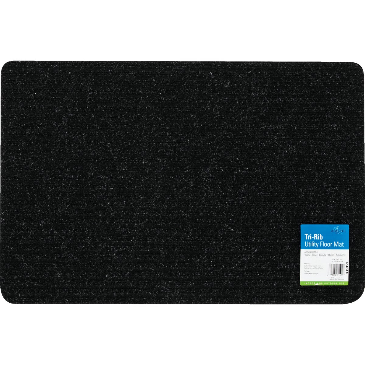 Apache 20 In. x 30 In. Carpet/Recycled Rubber TriRib Door Mat