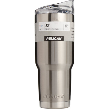 PELICAN 32 Oz. Silver Stainless Steel Insulated Tumbler with Slide Closure