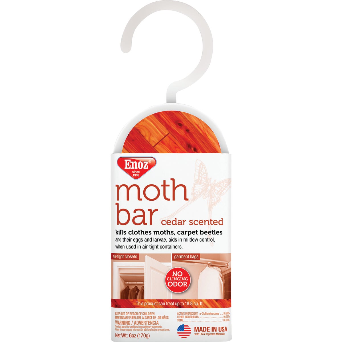 Enoz 18.8 Cu. Ft. Coverage Cedar Moth Bar (2-Pack)