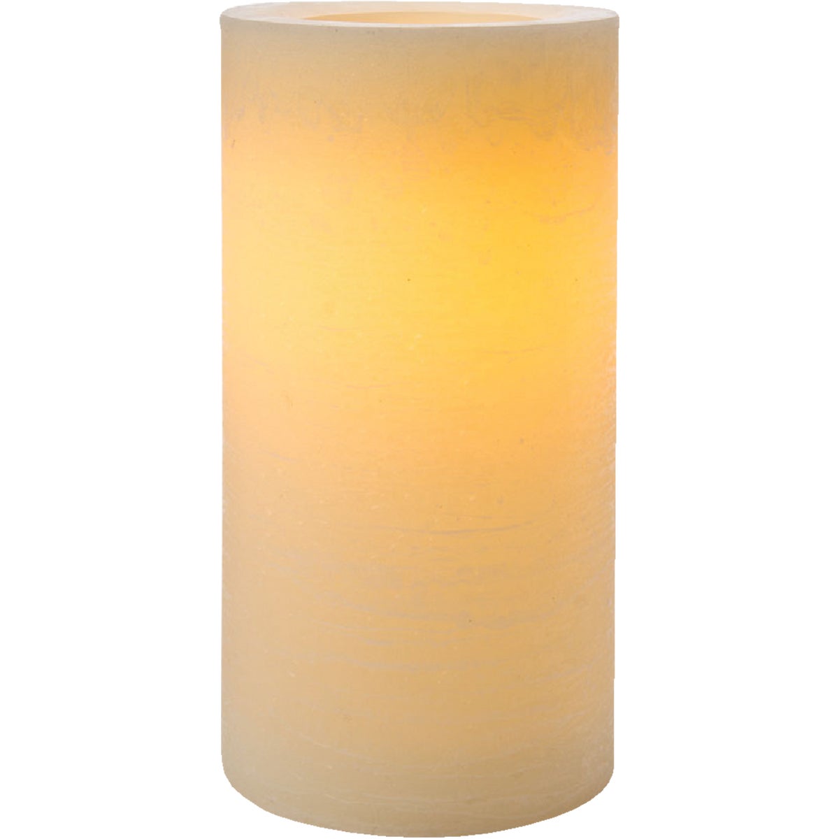 Inglow 8 In. H. x 4 In. Dia. Cream Rustic Wax Pillar Flameless Candle