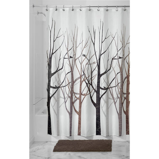 InterDesign 72 In. x 72 In. Forest Button Hole Polyester Shower Curtain