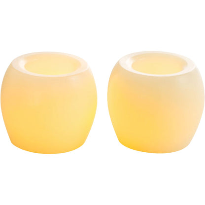 Inglow 2 In. H. x 2 In. Dia. Cream Wax Hurricane Flameless Candle (2-Pack)