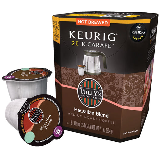 Keurig Tully's Hawaiian Blend Coffee K-Carafe (8-Pack)