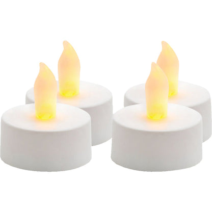 Inglow 0.75 In. H. x 1.25 In. Dia. White Plastic Tea Light Flameless Candle (4-Pack)