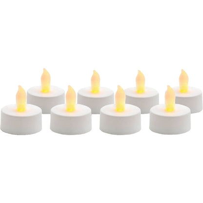 Inglow 0.75 In. H. x 1.25 In. Dia. White Plastic Tea Light Flameless Candle (8-Pack)