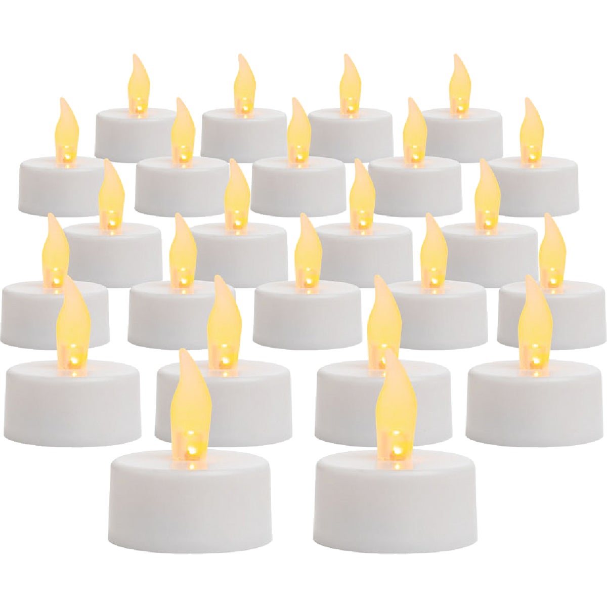 Inglow 0.75 In. H. x 1.25 In. Dia. White Plastic Tea Light Flameless Candle (24-Pack)