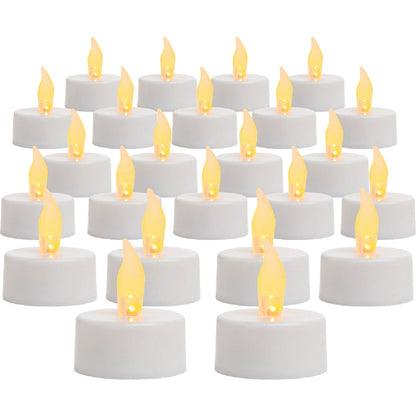 Inglow 0.75 In. H. x 1.25 In. Dia. White Plastic Tea Light Flameless Candle (24-Pack)