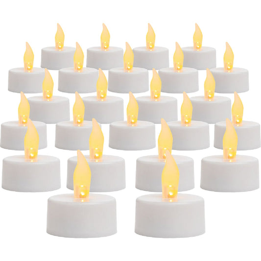 Inglow 0.75 In. H. x 1.25 In. Dia. White Plastic Tea Light Flameless Candle (24-Pack)