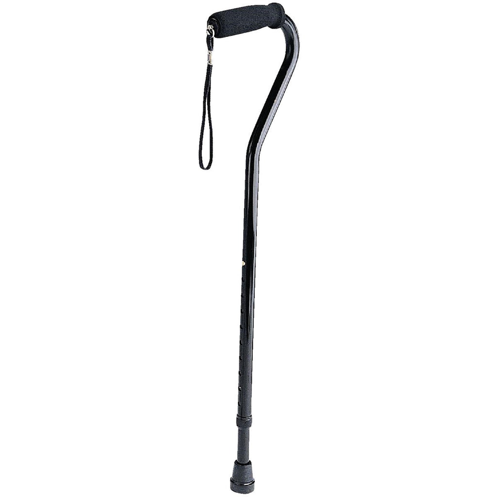 Medline Black Aluminum Offset Handle Cane