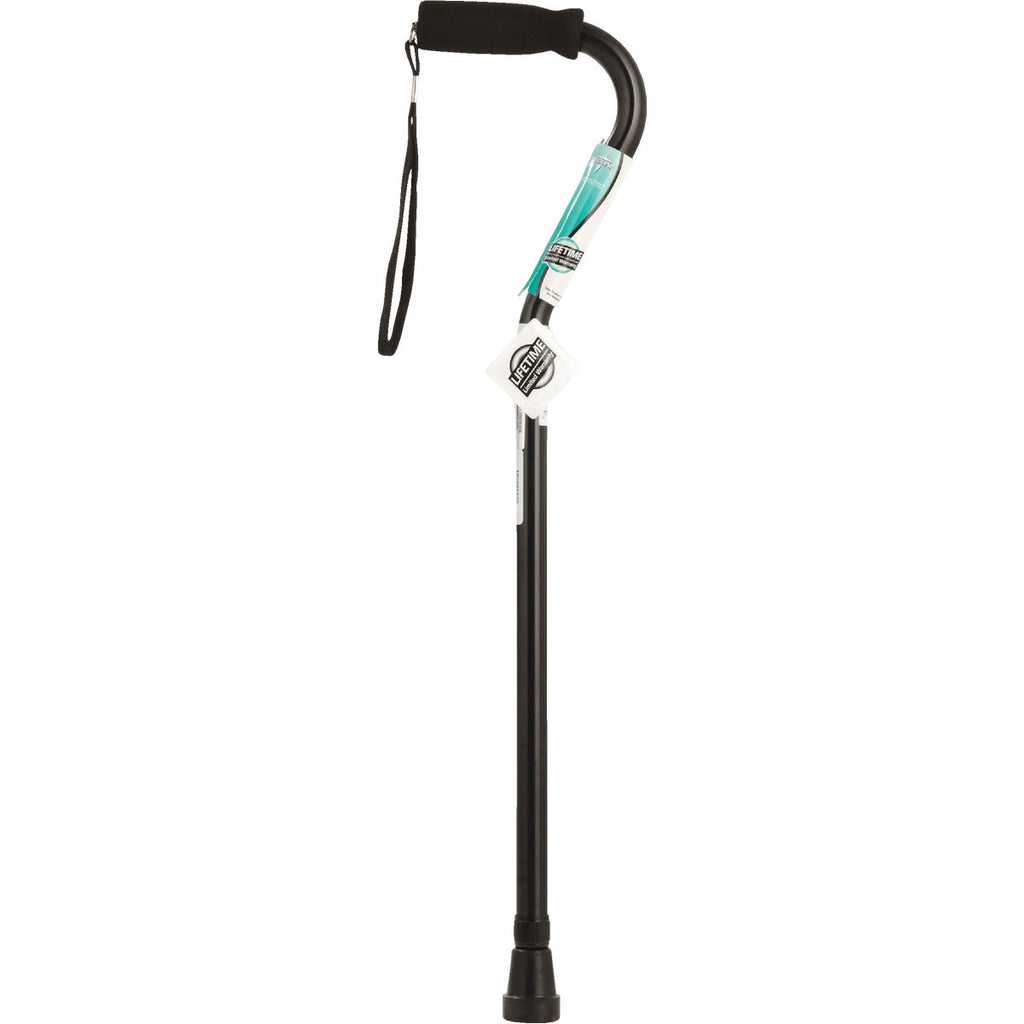 Medline Black Aluminum Offset Handle Cane