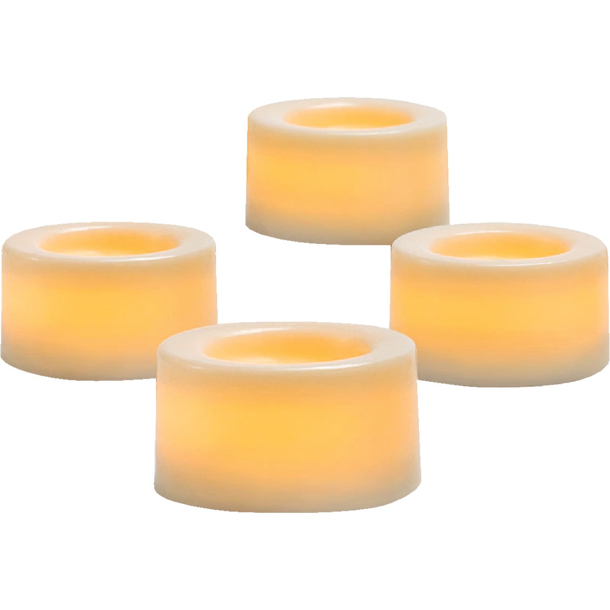 Inglow 0.75 In. H. x 1.25 In. Dia. Cream Wax Mini Votive Flameless Candle (4-Pack)