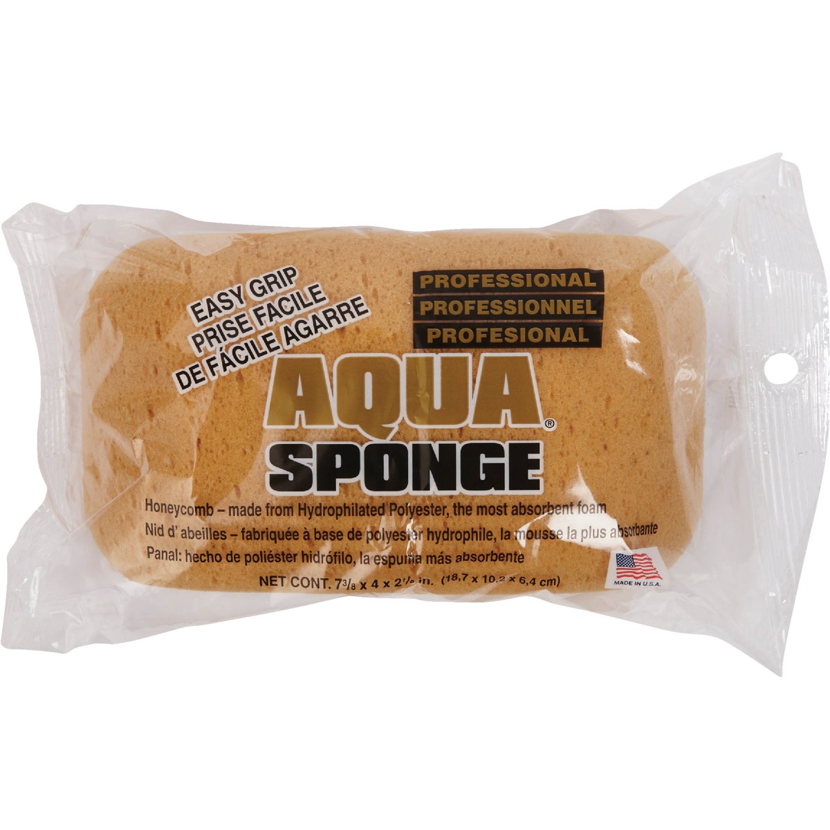 AQUA 7.375 In. x 4 In. Yellow Easy Grip Sponge